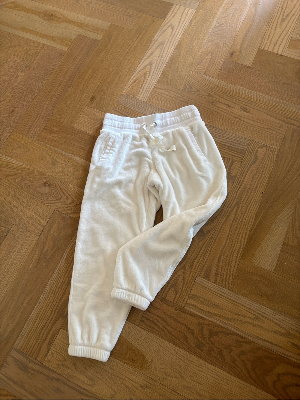 Athleta White Plush Double Cozy Karma Jogger Pants